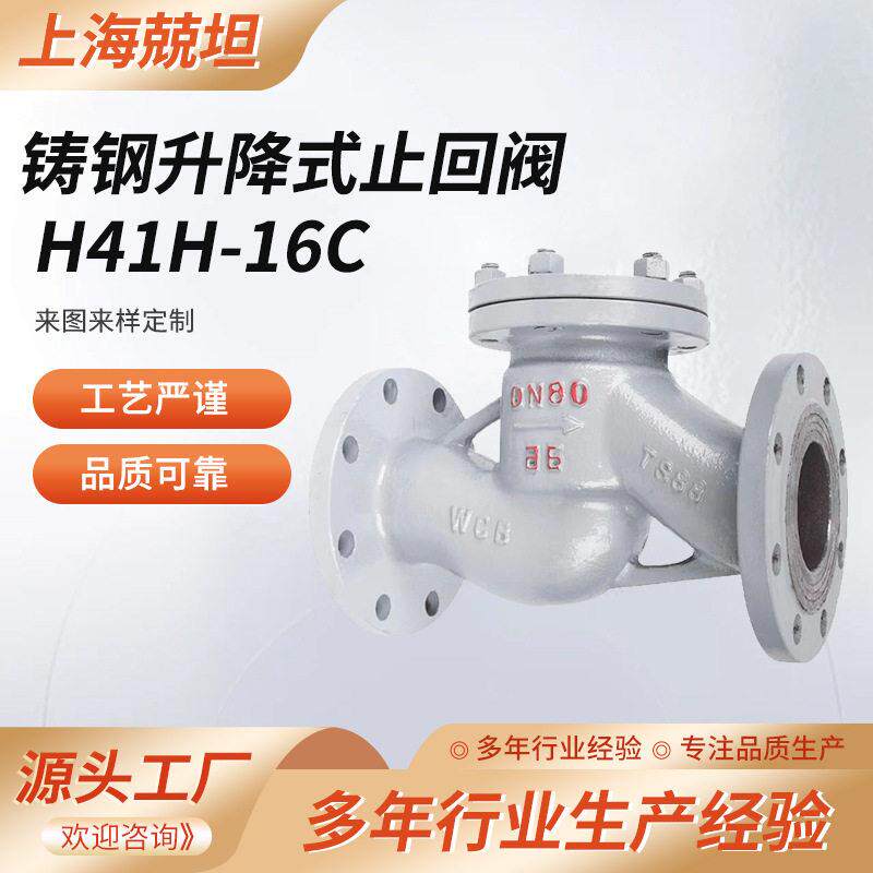 铸钢止回阀H41H法兰DN100125压升降式重耐腐蚀耐温不锈钢