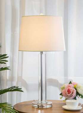 简现代美式轻奢华水晶台式灯样板房约客厅家居05555卧室欧床头装