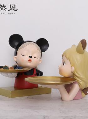 卡通创意居R9A6E0玄装饰品树脂工艺客厅桌面关整家理纳钥匙收摆件