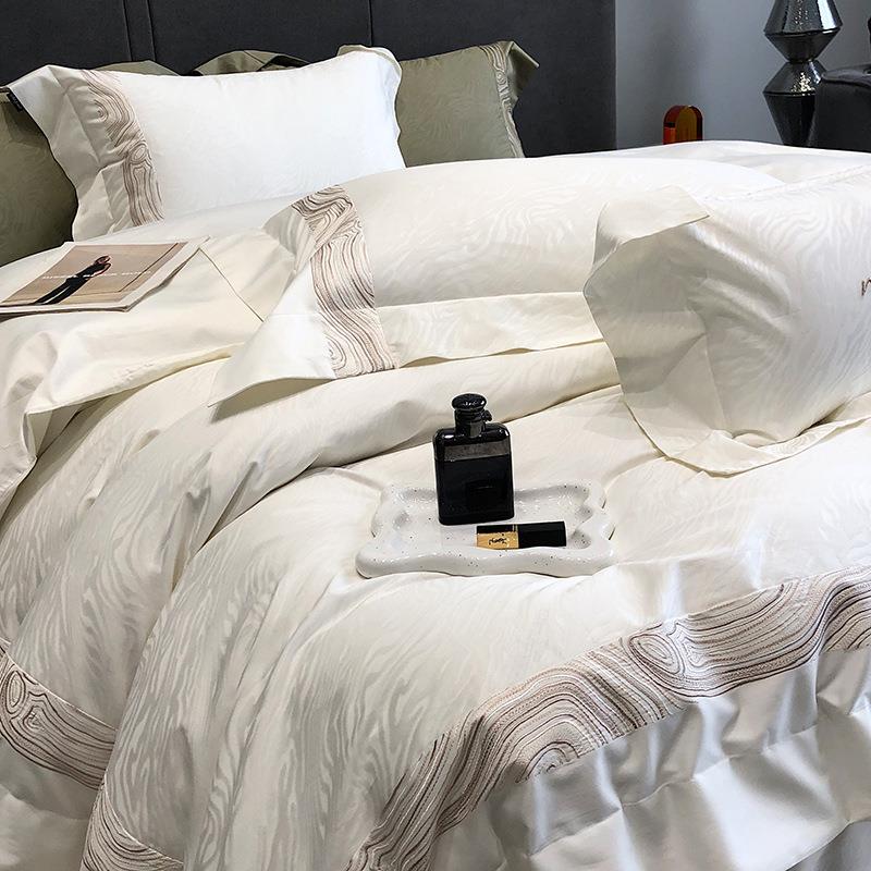 高档20支匹棉刺绣四件套AL661600纯棉全马棉床0单被四季通用轻套