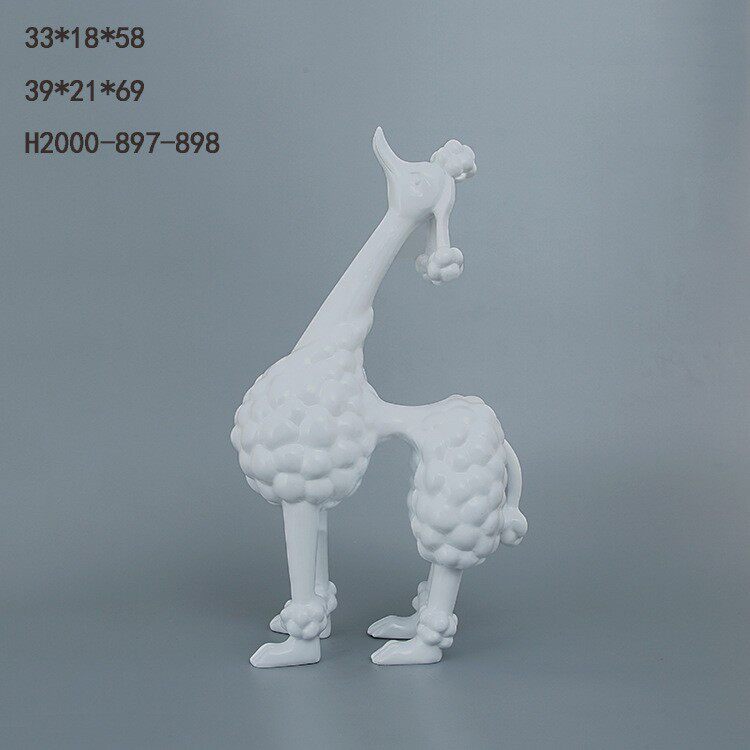 现代简约树脂家居摆件贵宾电地柜客书厅房H2000-89装视犬饰工艺品