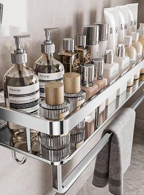 04不锈3卫生置物架免打间孔厕CLZ所洗漱手台壁挂墙上钢浴室收纳架