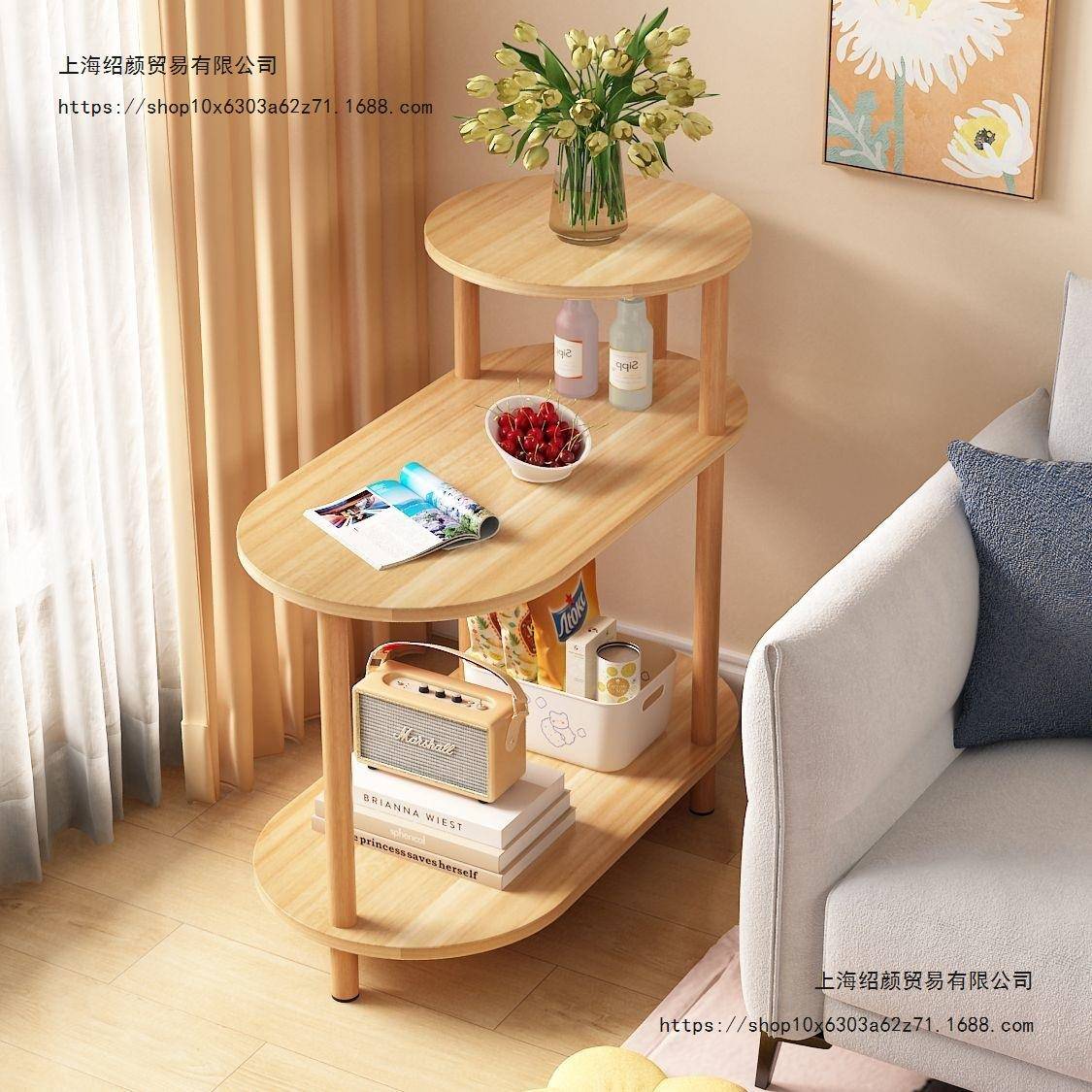 床头柜用子木置物架小型实出租窄房用现代简约家MFJ卧室简易极床