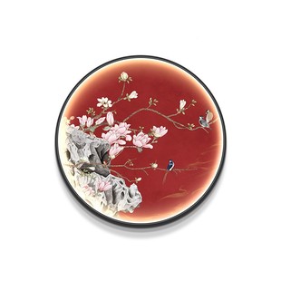 喜上国梢入新户玄眉关装饰画梅花圆形挂画中式走廊过335道风花鸟