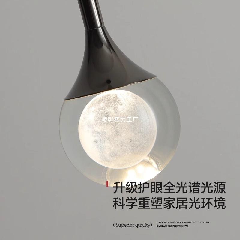 水晶创意光影月球灯卧室床头轻奢约晶吊吊143线灯简入水户玄关灯