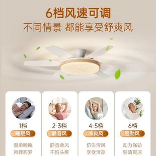 2502新款 原木风客厅扇灯简眼约现代全光谱护卧室餐厅风创义一体吊