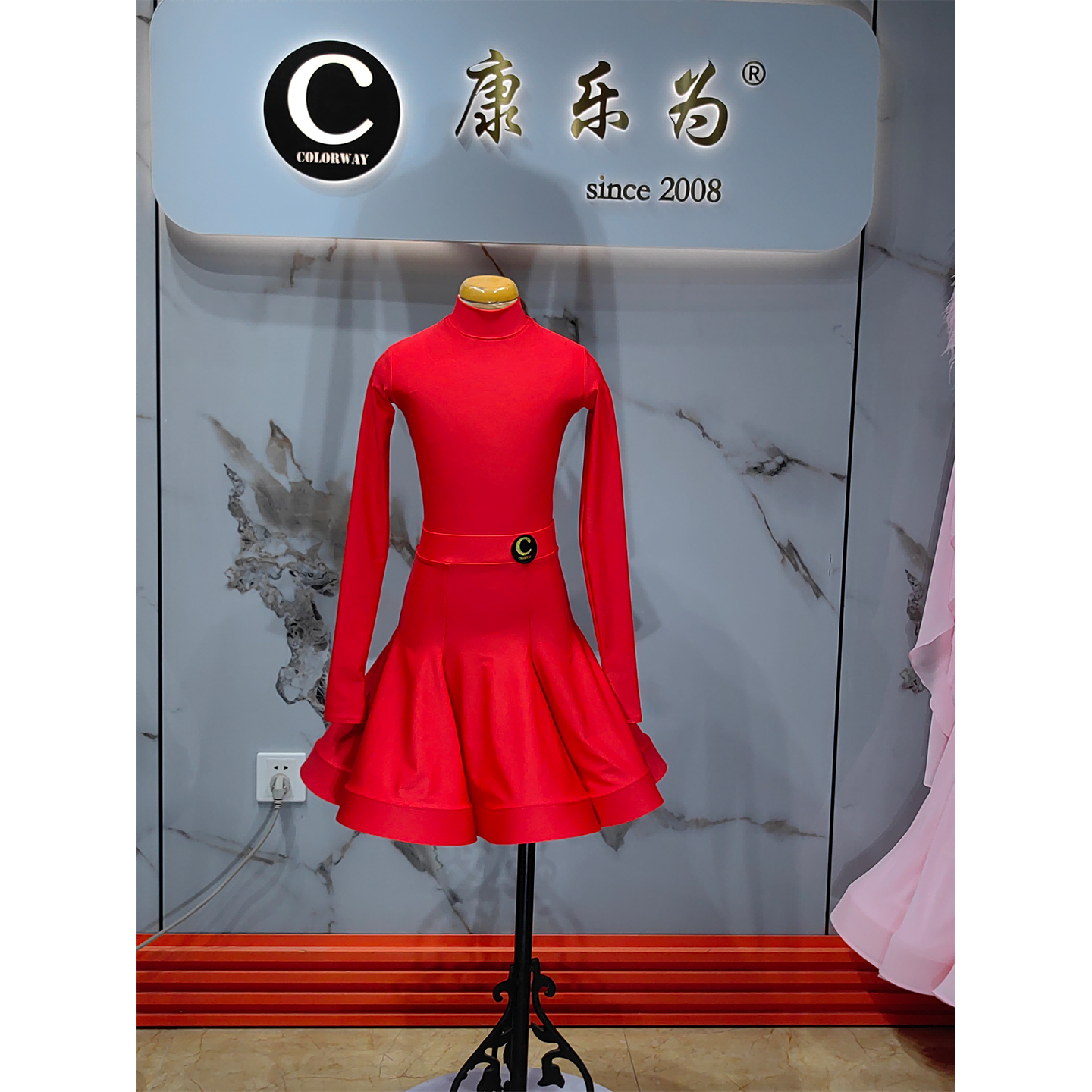 Colorway哑光锦纶拉丁比赛裙