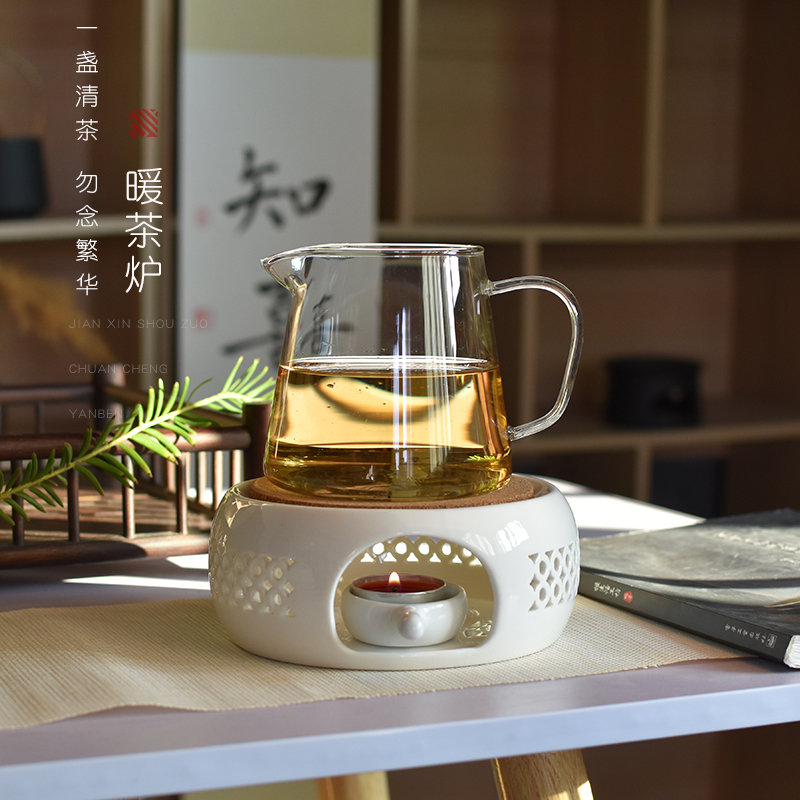 陶瓷温泡茶炉套装大容量玻璃煮茶壶带内胆家用蜡烛煮花茶公杯加热