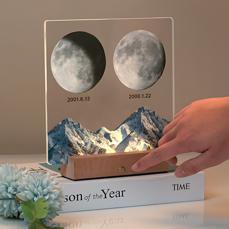 定制你出生那天的月亮摆件生日中秋礼物相框情侣一周年男生女朋友
