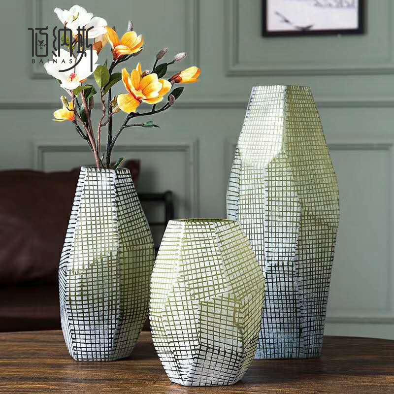 北欧现代简约创意玻璃花瓶客厅餐桌摆件乾燥花插花器玄关装饰摆设