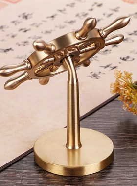 复古黄铜顺风f顺水船锚摆设家居酒店领航舵工艺品汽车装饰掌舵摆
