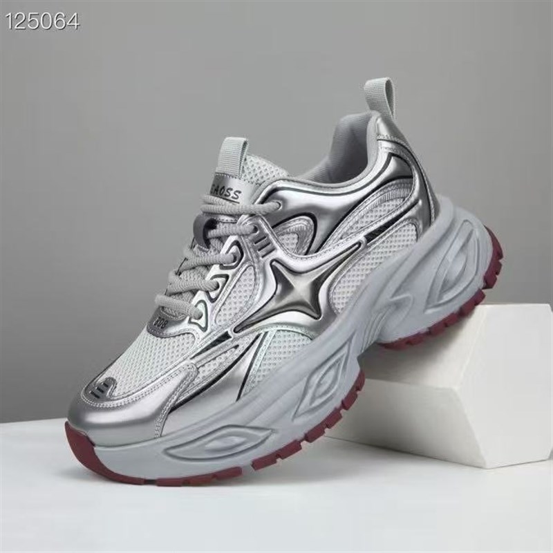 老爹鞋男款2025新款夏休闲百搭运动鞋青少年厚底增高网面跑步轻便