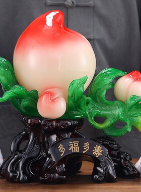 寿桃摆件多福多寿领导长辈r爷爷奶奶生日礼物60 80大寿贺送礼品LX