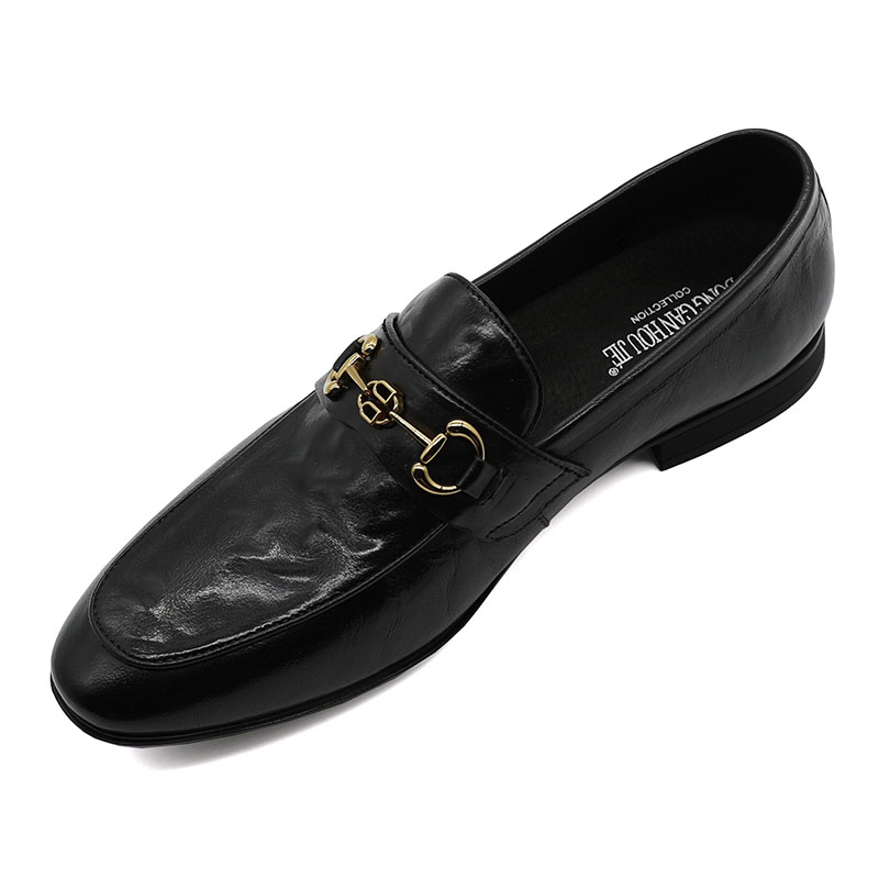 纯皮男鞋2023新款潮流瘦版商务休闲皮鞋男一脚蹬百搭发型师休闲鞋