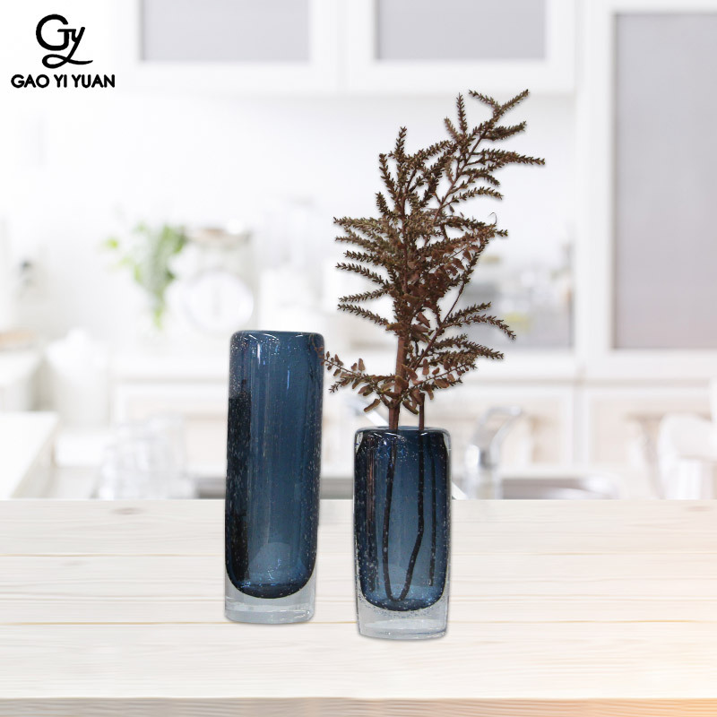 北欧简约风创意气泡底花瓶钙钠玻璃花瓶水晶家居软装插花器花瓶