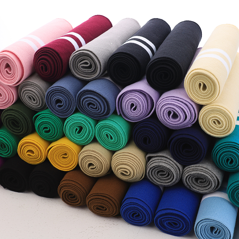 外套罗纹纯棉色织条纹p1X1螺纹夹克扁机卫衣袖口加长领子下摆收口