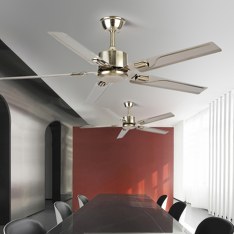 风神五叶不锈钢吊扇家用客餐厅工业复古无灯简约商用静音电风扇
