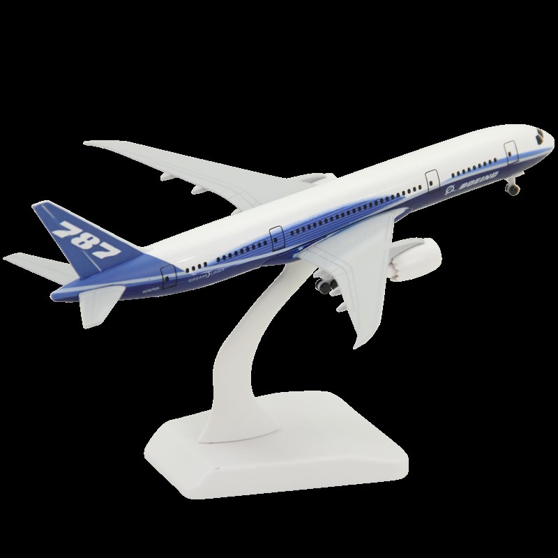 合金飞机模型波音B787-8原机型客机礼品摆件带轮20厘米航模