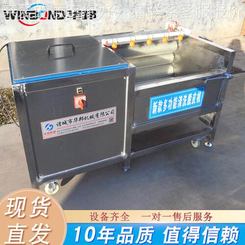 供应不锈钢毛辊清洗机 胡萝卜抛光清洗机 根茎类去皮去泥清洗机