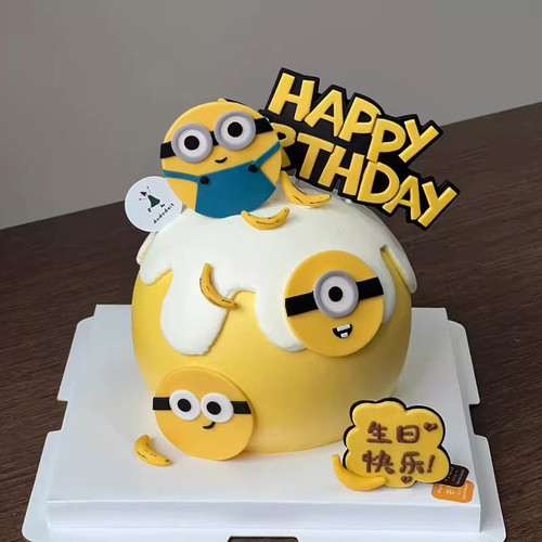 糖堡森林ins风网红小黄人塑料翻糖切模压模卡通香蕉生日蛋糕模具