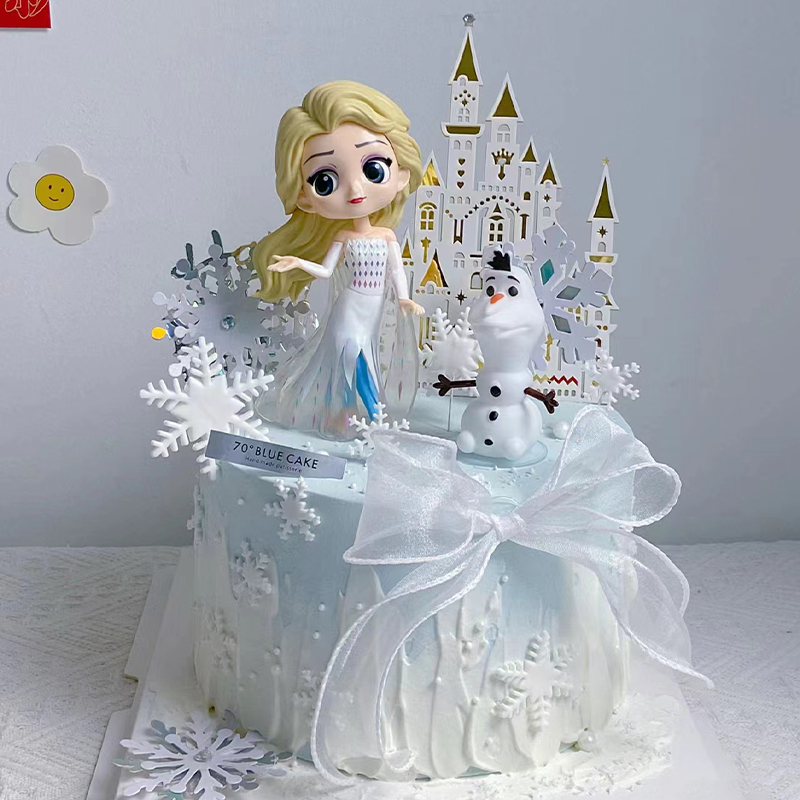 冰雪女王生日蛋糕装饰摆件插件