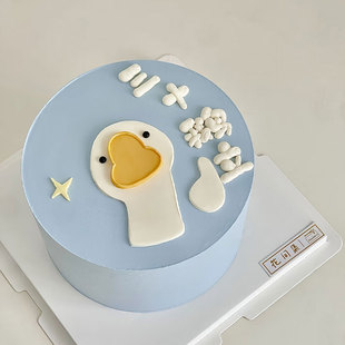 糖堡森林三十鹅立大白鹅30岁翻糖切模生日蛋糕装 饰模具烘焙压模
