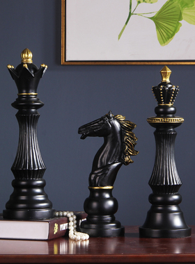 国际象棋 美式书房软装摆设客厅酒柜展厅装饰摆件 艺术软装工艺品