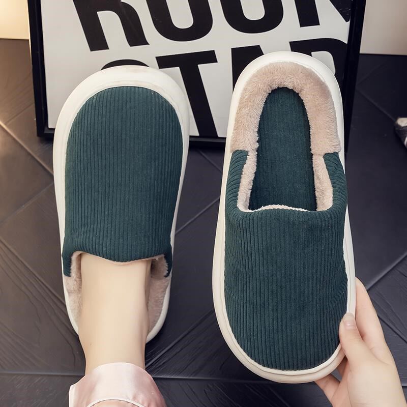 家居室内拖鞋棉秋冬包跟厚底家用加绒保I暖月子棉鞋冬天0926b