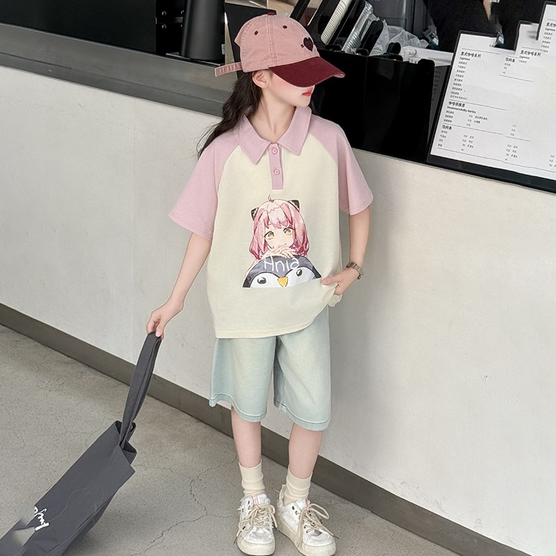 女童牛仔短裤夏装2025新款外穿儿童五分裤夏季12岁大童装女孩中裤