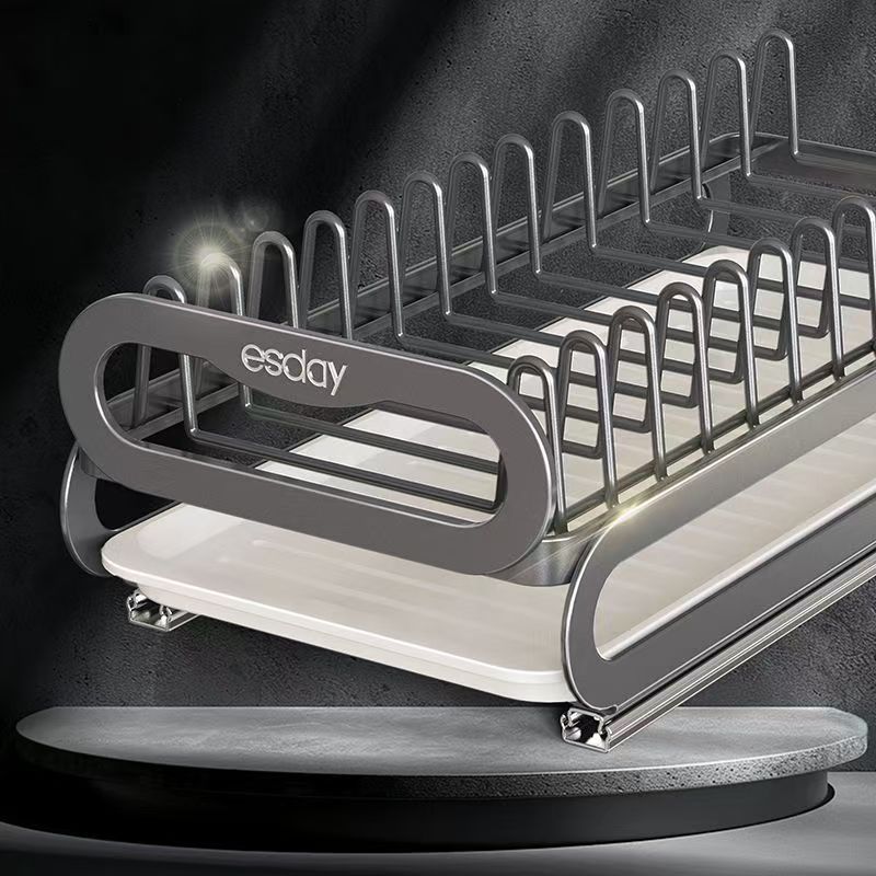 厨房抽拉碗碟收纳架橱柜拉篮