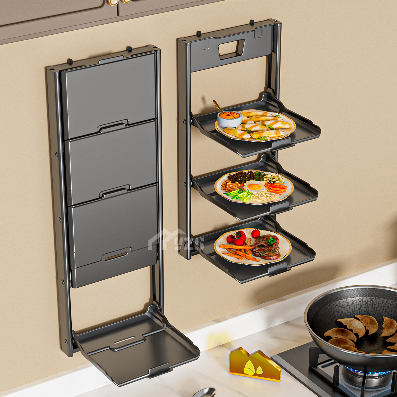 【一秒安装】吸盘折叠备菜架神器