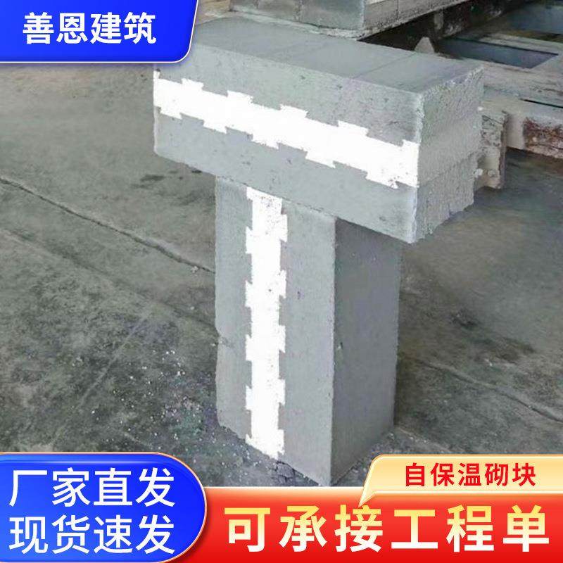 复合自保温砌块 加气块隔断墙轻骨料加气块自保温混凝土复合砌块
