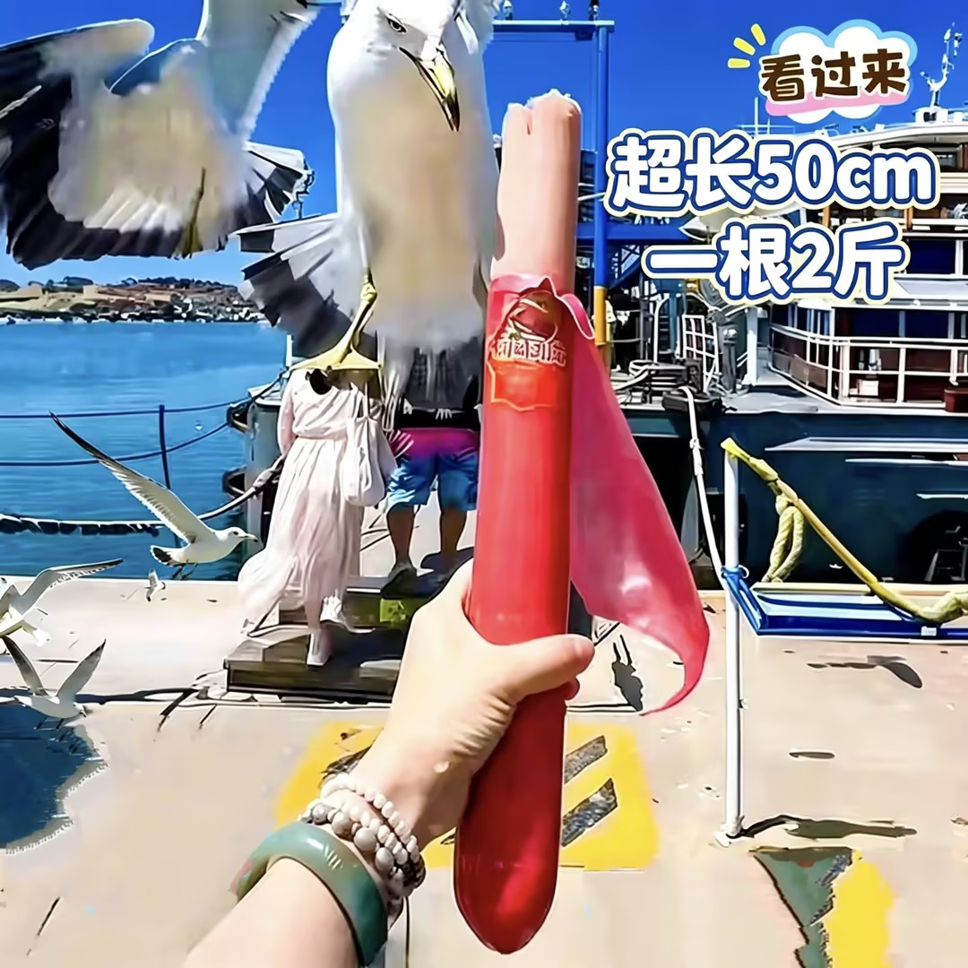 网红喂海鸥超大火腿肠1根2斤炒菜调凉菜手抓饼肉夹馍等商用