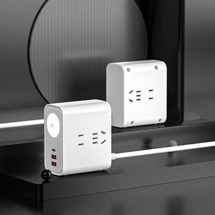 迷你便携旅行插座多功能带usb充电家用旅游插排可收纳插线板绕线