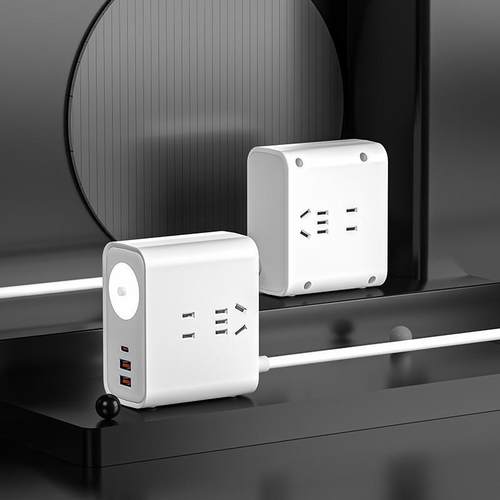 迷你便携旅行插座多功能带usb充电家用旅游插排可收纳插线板绕线