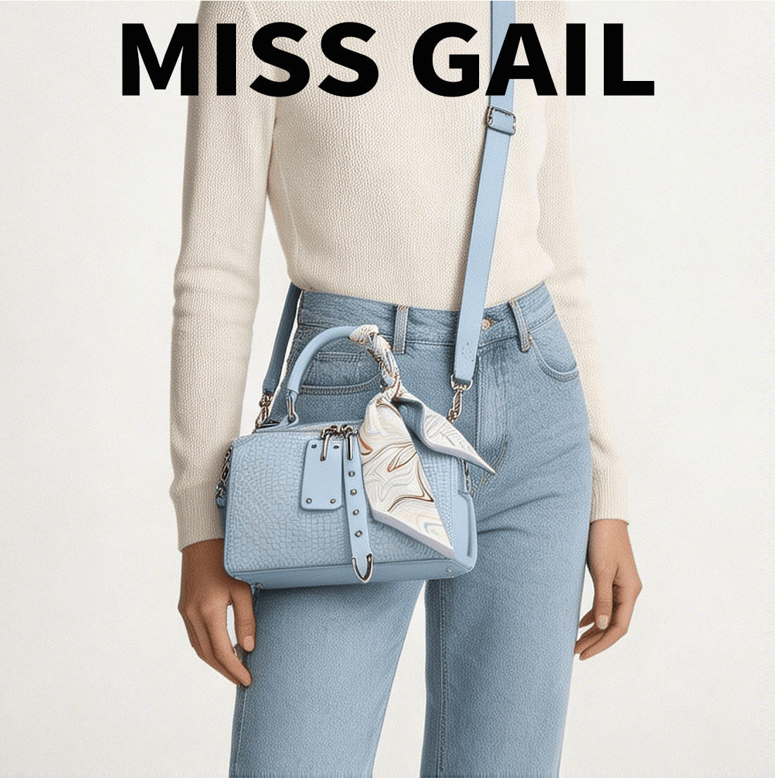 MissGail香港精致丝巾少女休闲单肩斜挎通勤包小众高颜值女手提包
