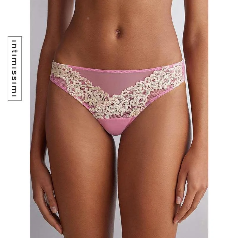 Intimissimi意舒漫女士经典内衣花卉性感巴西式低腰内裤SBD12新品