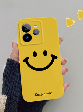 简约黄色笑脸新款适用realme真我GT7Pro手机壳GTNeo6se菲林硬壳GTNEO5/GTNeo2T/GTNEO3保护套男女网红GT5Pro