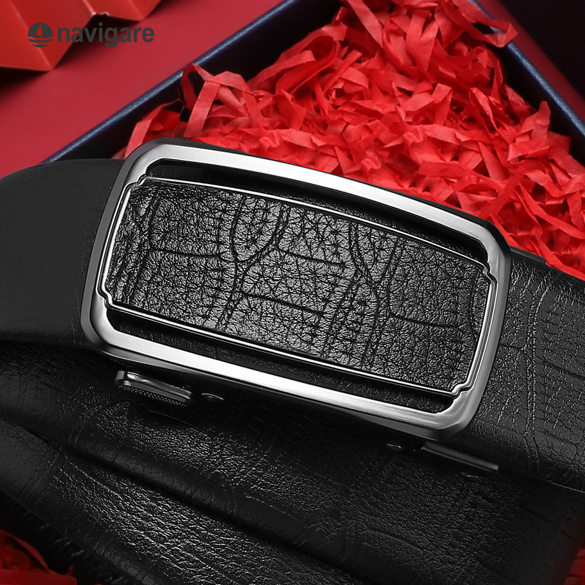 Navigare纳维凯尔意大利小帆船男真皮腰带自动扣男士头层牛皮