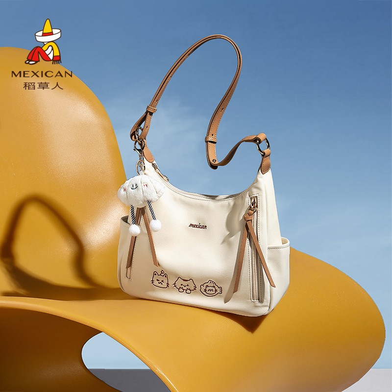 稻草人包包女包2025新款单肩包大容量托特包通勤斜挎包腋下包正品