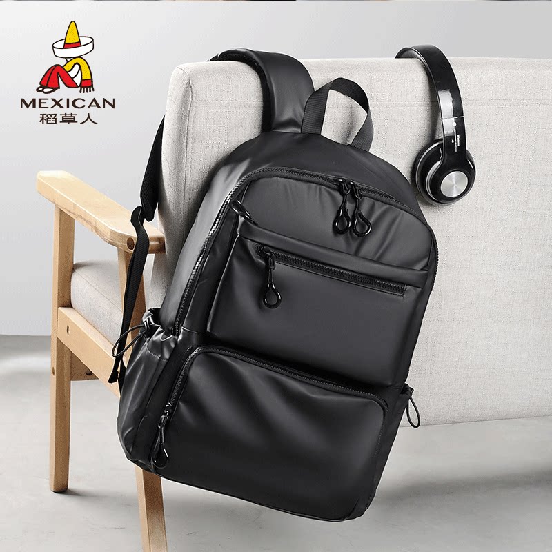 稻草人男士背包旅游休闲电脑包韩版时尚潮流学生书包旅行双肩包女