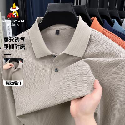稻草人纯棉长袖t恤中年男打底衫