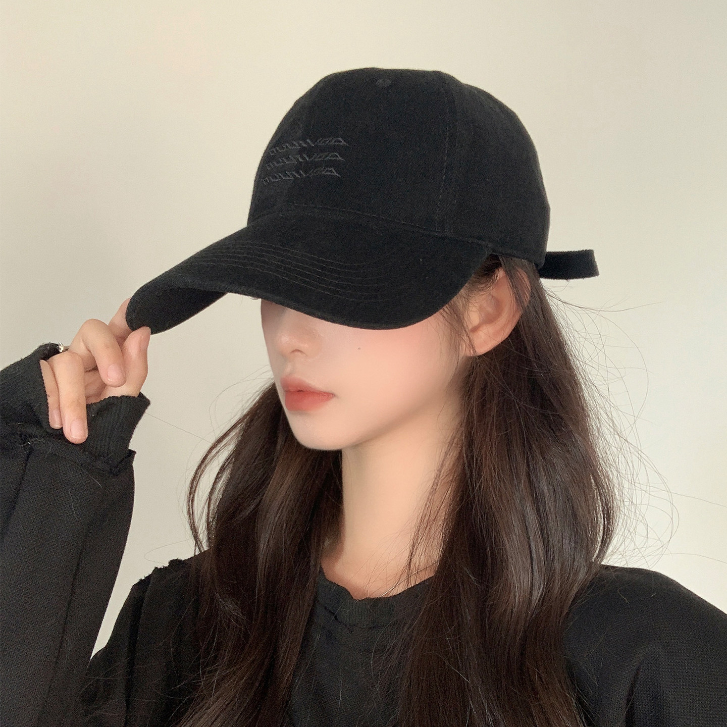 稻草人棒球帽女防晒鸭舌帽韩版百搭大头围帽子显脸小太阳帽复古男