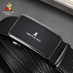 稻草人男士皮带真皮2025新款正品高档品牌头层牛皮自动扣腰带男款