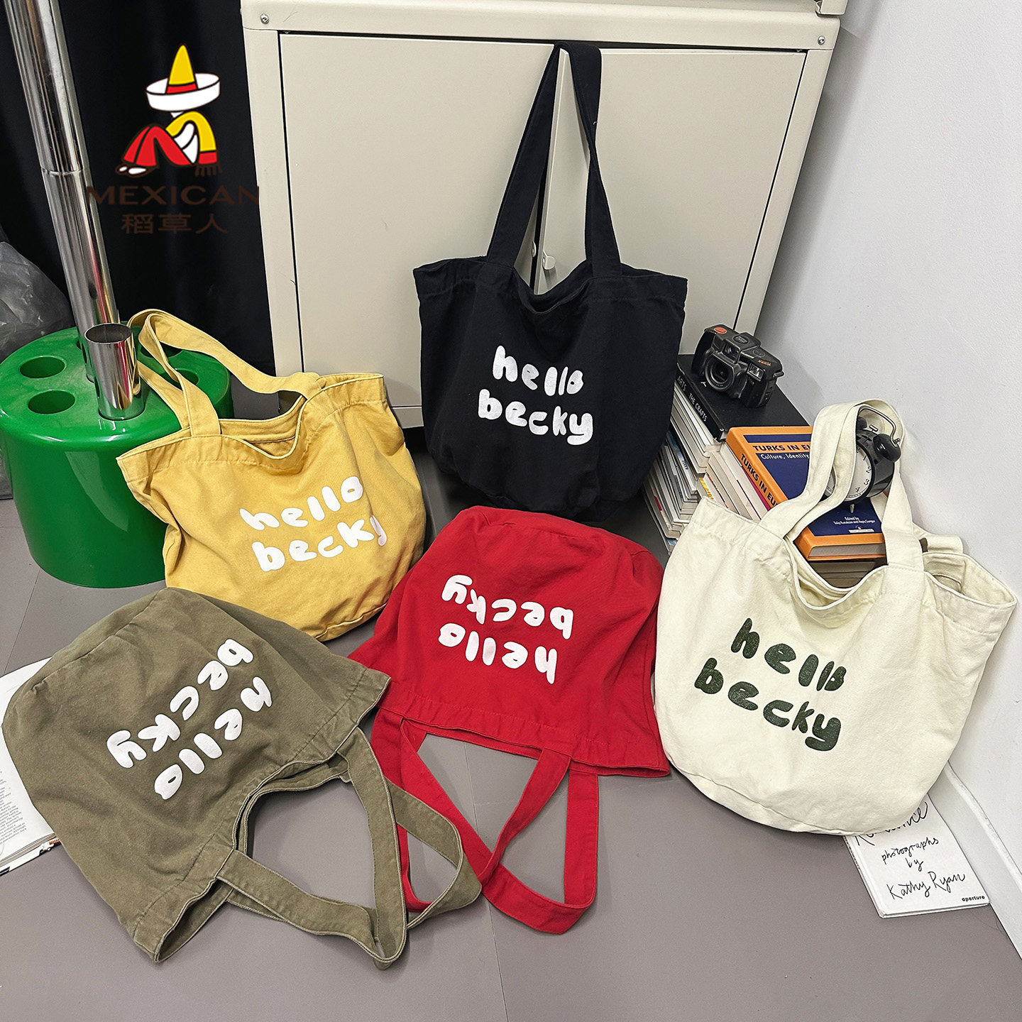 稻草人学院风水洗帆布包女休闲慵懒百搭单肩上课通勤大容量托特包