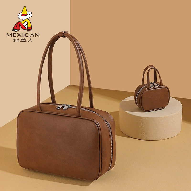 稻草人包包女包2026新款手提包复古枕头包百搭休闲单肩斜挎包正品