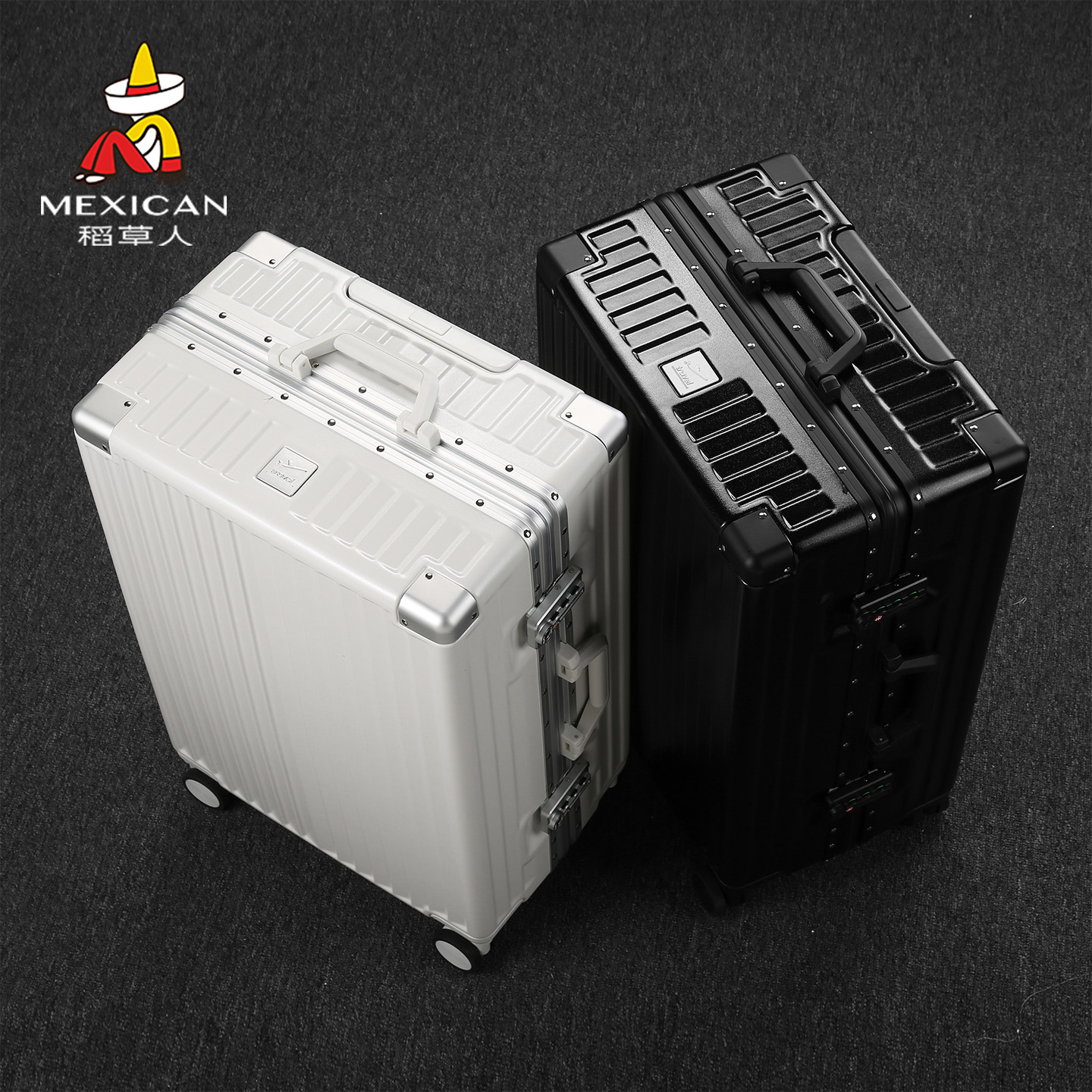 稻草人铝框款行李箱万向轮皮箱拉杆旅行箱20登机箱子24寸男女学生