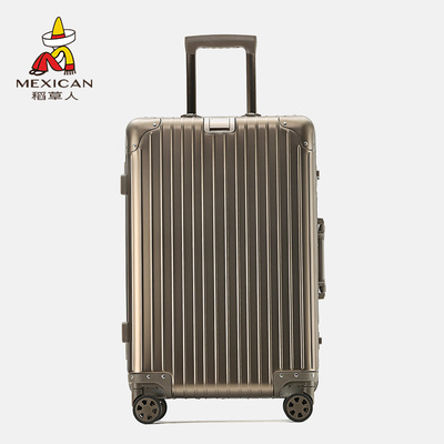 稻草人2025新款全铝镁合金行李箱男女铝框万向轮拉杆登机旅行箱子