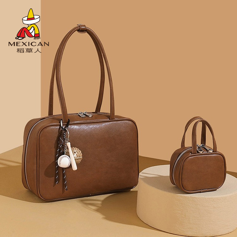 稻草人包包女包2025新款手提包复古枕头包百搭休闲单肩斜挎包正品