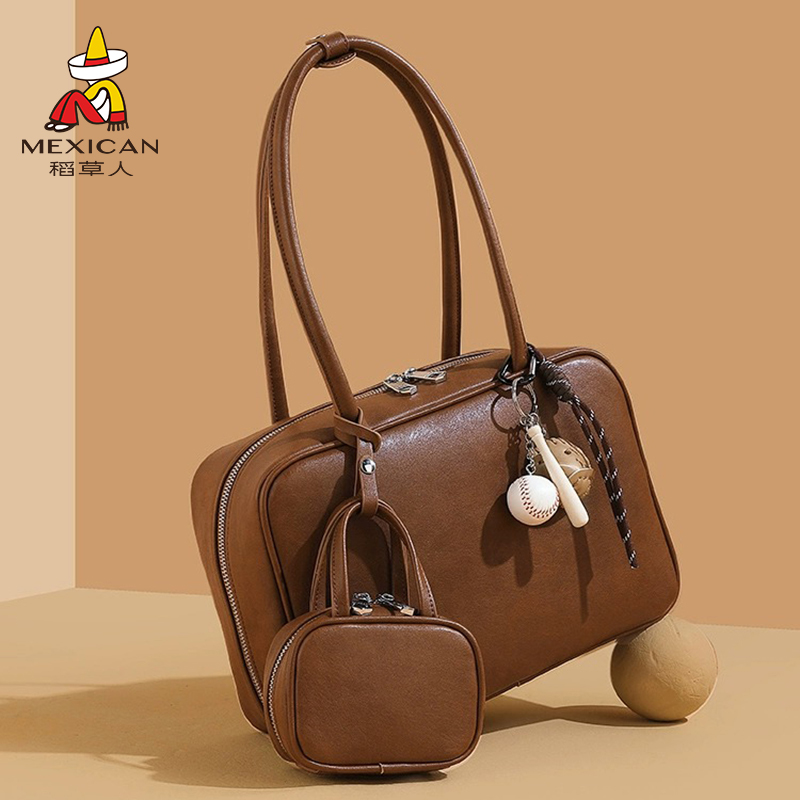 稻草人包包女包2025新款手提包复古枕头包百搭休闲单肩斜挎包正品